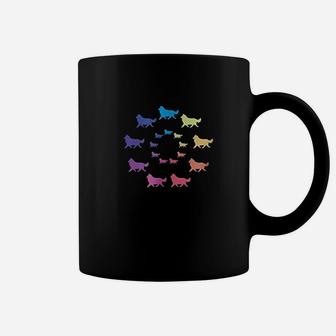 Rainbow Circle Of Shetland Sheepdogs Coffee Mug - Seseable