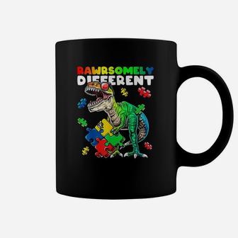 Rawrsomely Different Dinosaur Awareness Puzzle Gift Coffee Mug - Seseable