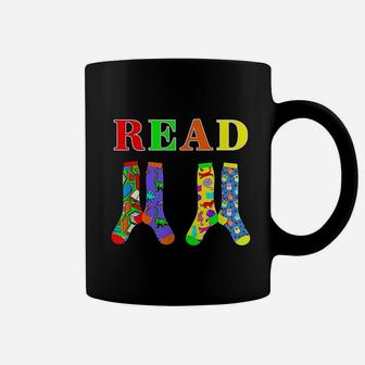 Reading Teacher Read Books Wacky Socks Coffee Mug - Seseable