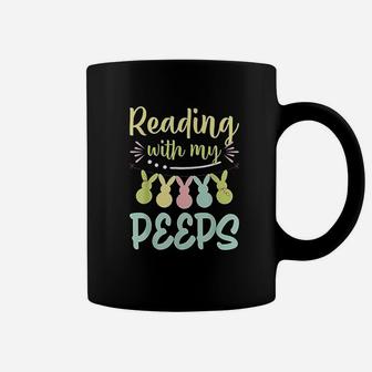 Reading With My Peps Fun Book Reading Easter Teacher Day Coffee Mug - Seseable