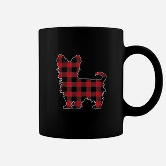 Red Buffalo Plaid Yorkie Christmas Matching Family Pajama Coffee Mug - Seseable