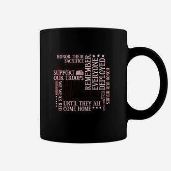 Red Friday Support Our Troops Military Word Cloud Coffee Mug - Seseable