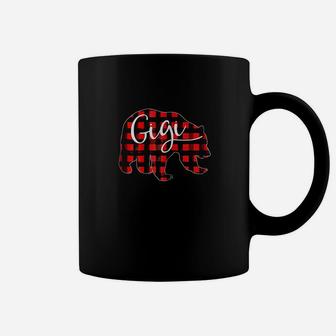 Red Plaid Gigi Bear Matching Pajama Family Buffalo Coffee Mug - Seseable