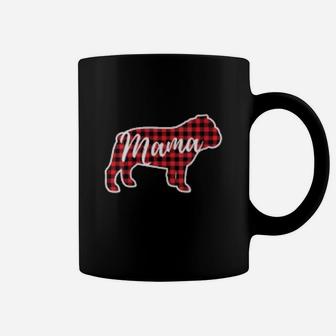 Red Plaid Mama Bulldog birthday Coffee Mug - Seseable