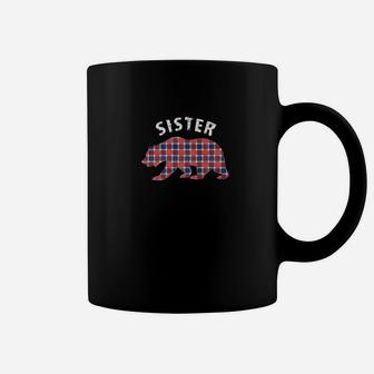 Red Plaid Sister Bear Matching Family Pajama Gift Coffee Mug - Seseable