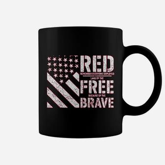 Red Remember Everyone Deployed Land Of The Free Because Of The Brave Missy Fit Ladies Coffee Mug - Seseable