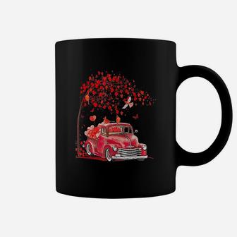 Red Truck Happy Valentines Day Cute Couple Matching Coffee Mug - Seseable