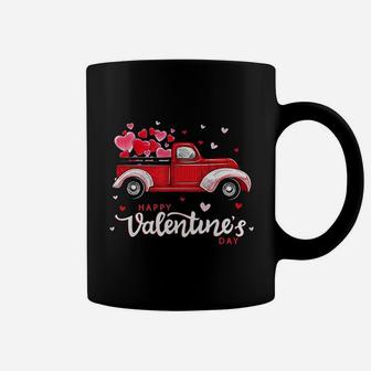Red Truck With Hearts Happy Valentine's Day Gifts For Women Coffee Mug - Seseable
