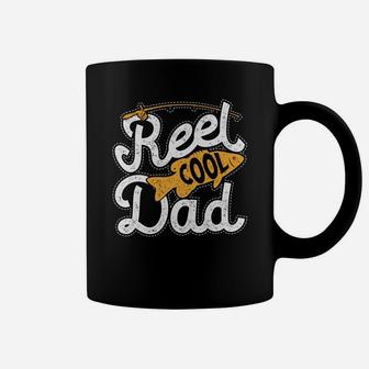 Reel Cool Dad Dads Daddy Men Funny Fishing Gift Coffee Mug - Seseable