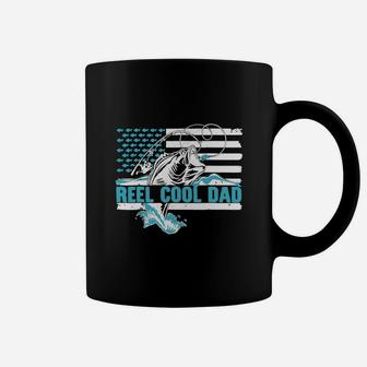 Reel Cool Dad Father Day America Flag Coffee Mug - Seseable