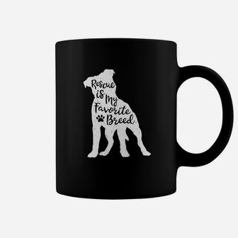 Rescue Is My Favorite Breed Pitbull Dog Pit Bull Mom Gift Coffee Mug - Seseable