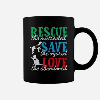 Rescue Save Love Animal Rescue Cat Dog Lover Gifts Coffee Mug - Seseable
