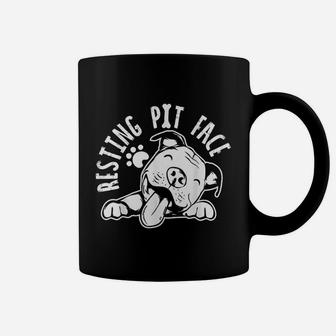 Resting Pit Face Funny Dog Pitbull Meme Coffee Mug - Seseable
