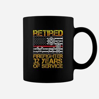 Retired Firefighter Gifts For Men 32 Years Retirement Coffee Mug - Seseable