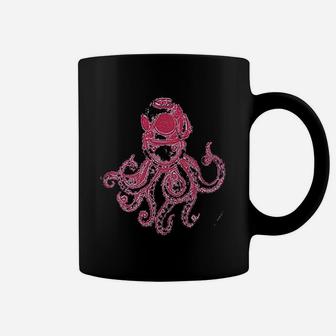 Retreez Classic Funny Octopus Scuba Diver Diving Graphic Coffee Mug - Seseable