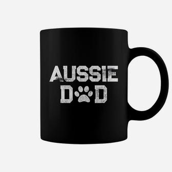 Retro Aussie Dad Paw Print Australian Shepherd Dog Gift Coffee Mug - Seseable