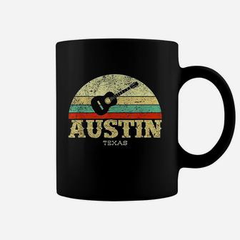 Retro Austin Texas Guitar Vintage Lone Star State Coffee Mug - Seseable