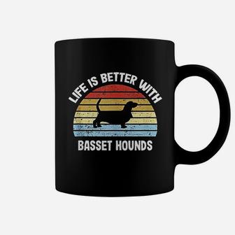 Retro Basset Hound Dog Gift Coffee Mug - Seseable