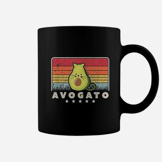 Retro Cat Avocado Coffee Mug - Seseable