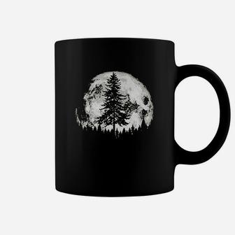 Retro Full Moon N Minimalist Pine Tree Vintage Graphic Coffee Mug - Seseable