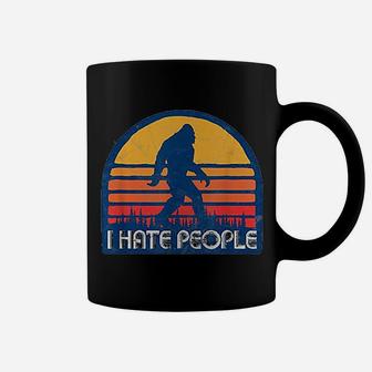 Retro Funny Bigfoot Sasquatch I Hate People Design Coffee Mug - Seseable