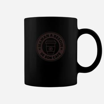 Retro Kaffee-Logo Herren Tassen in Klassischem Schwarz - Seseable