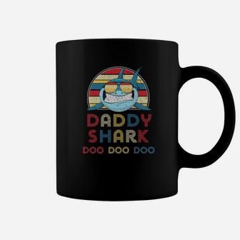Retro Vintage Daddy Sharks Gift For Mens Coffee Mug - Seseable