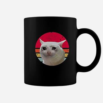 Retro Vintage Sad Crying Cat Dank Meme Sauce Trending Coffee Mug - Seseable