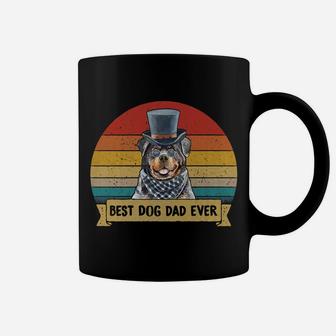 Retro Vintage Sunset Funny Best Dog Dad Ever Daddy Gift Men Coffee Mug - Seseable