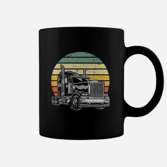 Retro Vintage Trucker Big Rig Semi Trailer Truck Driver Gift Coffee Mug - Seseable