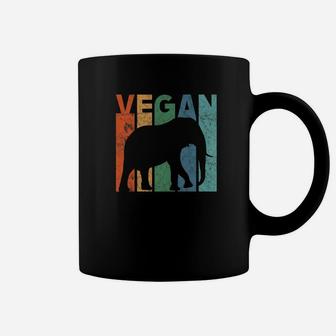 Retro Vintage Vegan Elephant Lovers Gift Premium Coffee Mug - Seseable