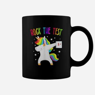 Rock The Test Unicorn Dabbing Test Day For Teachers Coffee Mug - Seseable