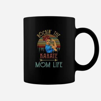 Rockin' The Karate Mom Life Funny Gift For Mom Coffee Mug - Seseable
