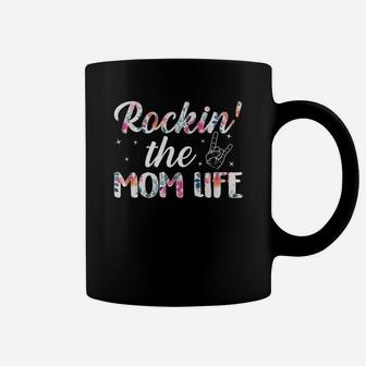 Rockin The Mom Life Flower Coffee Mug - Seseable