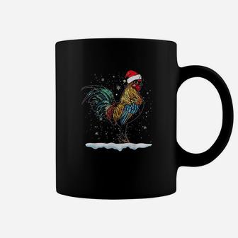 Rooster Santa Hat Merry Christmas Matching Family Pajama Coffee Mug - Seseable