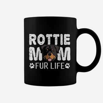 Rottie Mom Fur Life Dog Pun Rottweiler Funny Cute Coffee Mug - Seseable