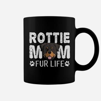 Rottie Mom Fur Life Dog Pun Rottweiler Funny Cute Design Coffee Mug - Seseable