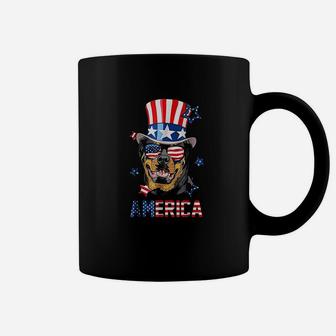 Rottweiler American Flag 4th Of July Patriotic Dog Coffee Mug - Seseable
