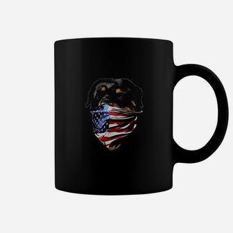 Rottweiler Dog Patriotic America Flag Coffee Mug - Seseable