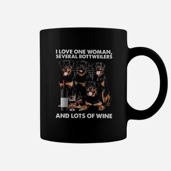 Rottweiler I Love One Woman Several Dogs Coffee Mug - Seseable