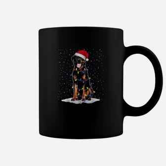 Rottweiler Santa Christmas Tree Lights Xmas Gifts Coffee Mug - Seseable