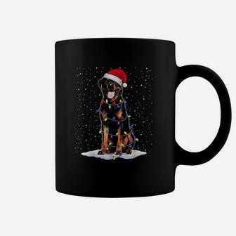 Rottweiler Santa Tree Lights Xmas Gifts Coffee Mug - Seseable