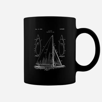 Sailboat Blueprint Design Shirt - Old Ocean Sailing Boat Tee Coffee Mug - Seseable