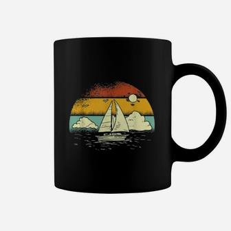 Sailboat Vintage Retro Sunset Sail Gift Coffee Mug - Seseable