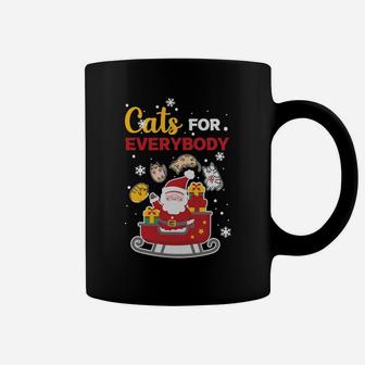 Santa Claus Giving Cats For Everybody Christmas Cat Lovers Coffee Mug - Seseable