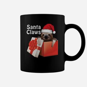 Santa Claws Sloth Present Christmas Holiday Funny Coffee Mug - Seseable