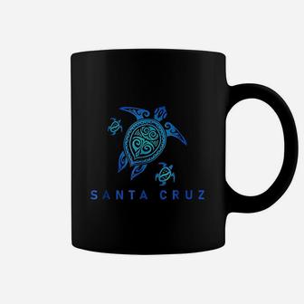 Santa Cruz California Sea Blue Tribal Turtle Coffee Mug - Seseable