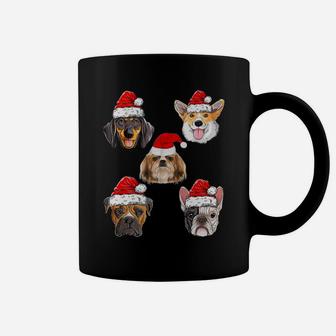 Santa Hat Dog Christmas Tree Funny Christmas Gifts Coffee Mug - Seseable