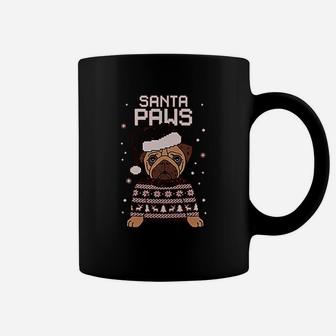 Santa Paws Pug Ugly Christmas Coffee Mug - Seseable