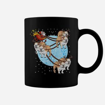 Santa Riding Bulldog Reindeer Funny Xmas Gift Coffee Mug - Seseable